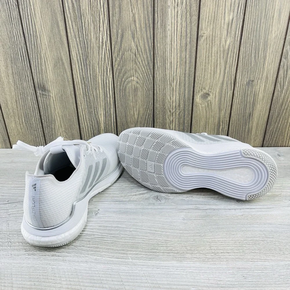 Adidas Crazyflight Volleyball Shoes White Silver Grey IG3970 Womens Size: 8.5 - Picture 16 of 16